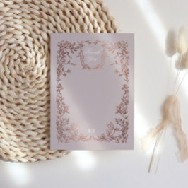 クラシカルエレガントクレストモノグラ結婚ム サンキューカード