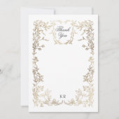 クラシカルエレガントクレストモノグラ結婚ム サンキューカード (正面)