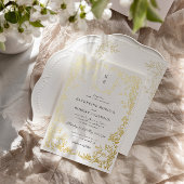 クラシカルエレガントクレストモノグラ結婚ム 箔招待状