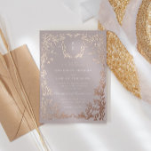 クラシカルエレガントクレストモノグラ結婚ム 箔招待状