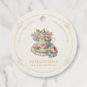 クラシカルエレガントティーパーティー ブライダルシャワー フェイバータグ (正面)