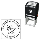 クラシカルエレガントEntwine Script結婚のモノグラム セルフインキングスタンプ (インサイチュ)