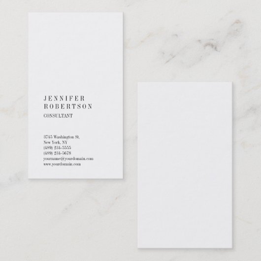 クラシカルシンプルエレガント平プロフェッショナルカスタム 名刺 (正面/裏面)