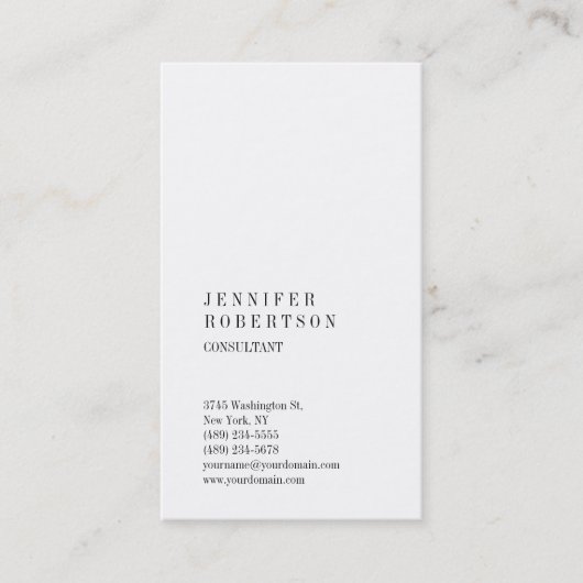 クラシカルシンプルエレガント平プロフェッショナルカスタム 名刺 (正面)