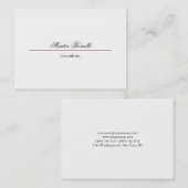 クラシカルシンプルプレーンスクリプトホワイト 名刺 (正面/裏面)