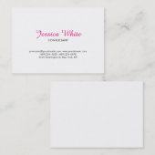 クラシカルシンプルミニマルなピンク白フェミニン 名刺 (正面/裏面)