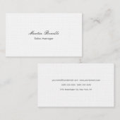 クラシカルシンプル白黒リネン両面 名刺 (正面/裏面)