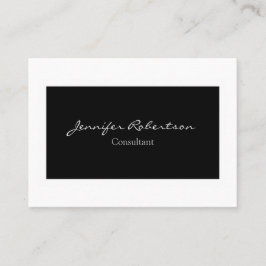 クラシカルシンプル白黒平野ユニーク 名刺