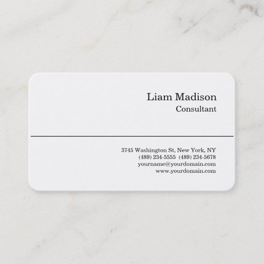 クラシカルスタイル白黒トレンディープロフェッショナル 名刺 (正面)