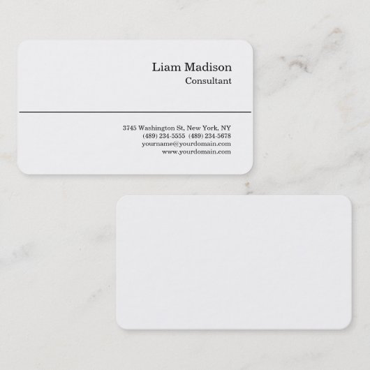 クラシカルスタイル白黒トレンディープロフェッショナル 名刺 (正面/裏面)