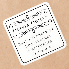 クラシカルタイポグラフィ名前をカスタムする差出人住所 スクエアシール