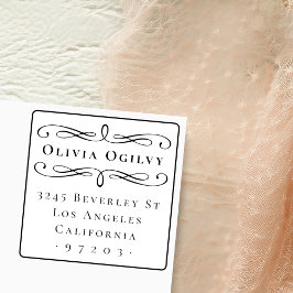 クラシカルタイポグラフィ名前をカスタムする差出人住所 ラバースタンプ