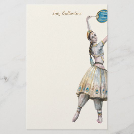 クラシカルダンサーパーソナライズされた文具 便箋 (正面)