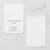 クラシカルトレンディープレーンシンプルミニマル白 名刺 (正面/裏面)