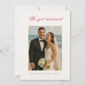 クラシカルパールスワンフローラルウェディングアナウンスメント 招待状 (正面)