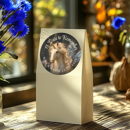 クラシカルブルーバタフライフェアリー ユニコーンステーショナリー ラウンドシール