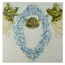 クラシカルリーススワッグリルトオフ白縁ど タイル