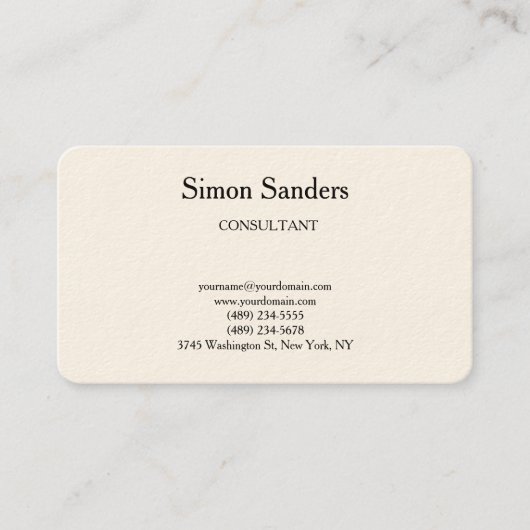 クラシカルレトロプレーンシンプルミニマル 名刺 (正面)