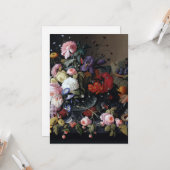 クラシカルヴィンテージフラワーア絵画ート カード (正面/裏面インサイチュ)