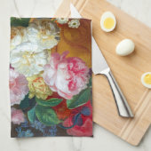 クラシカルヴィンテージ花アー絵画ツ キッチンタオル (四つ折り)