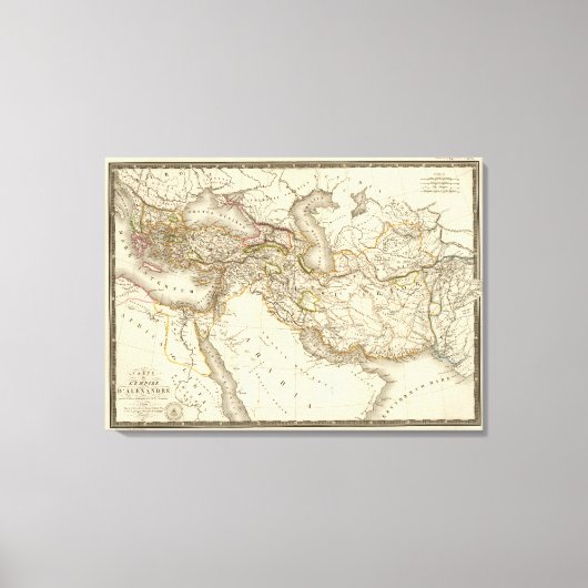 クラシカル世界東半球の地図 キャンバスプリント (正面)