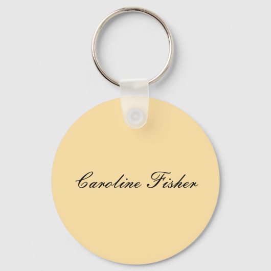 クラシカル手書きプレーンシンプルベージュ キーホルダー (正面)