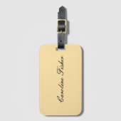 クラシカル手書きプレーンシンプルベージュ ラゲッジタグ (正面縦)