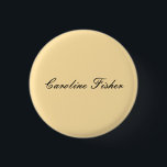 クラシカル手書きプレーンシンプルベージュ 缶バッジ<br><div class="desc">自分を代表モダンしてエレガントデザイン。このテンプレートは全カスタマイズてのプロフェッショナルの職業に合わせることができる。</div>