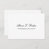 クラシカル手書き白シンプル色 出欠カード (正面/裏面)