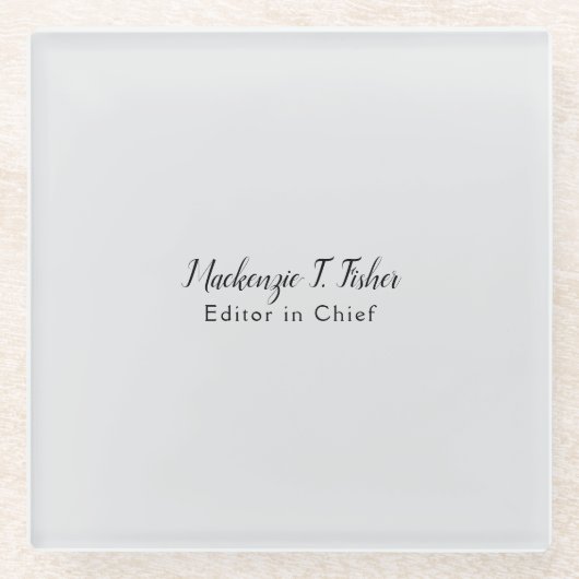 クラシカル書エレガント面シンプル灰色 ガラスコースター (正面)