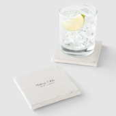 クラシカル書エレガント面シンプル灰色 ストーンコースター (横)