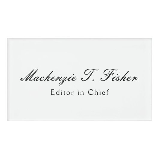 クラシカル書エレガント面シンプル白 名札 (正面)