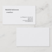 クラシカル白黒プレインミニマリストビジネスCa 名刺 (正面/裏面)