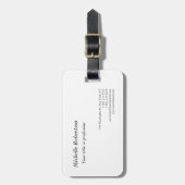 クラシカル白黒プレインミニマルシンプルリスト ラゲッジタグ (正面縦)