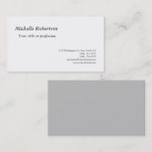 クラシカル白黒プレインミニマルシンプルリスト 名刺 (正面/裏面)