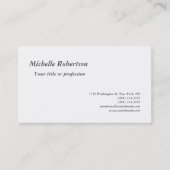 クラシカル白黒プレインミニマルシンプルリスト 名刺 (正面)