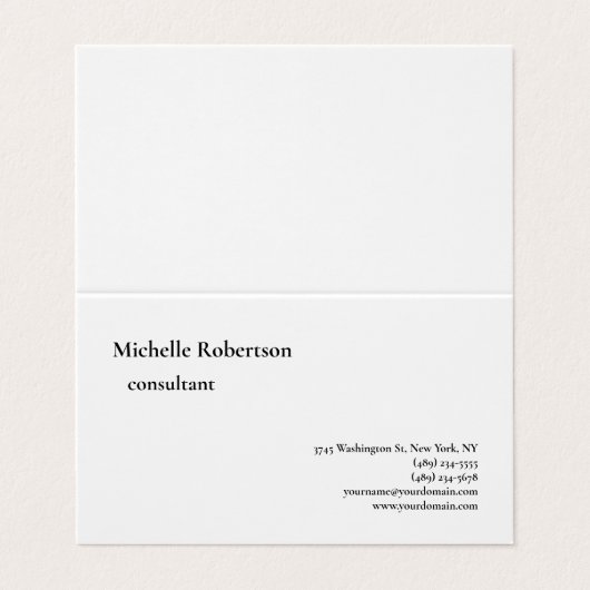 クラシカル白黒質素ミニマル主義者 名刺 (外部フラット)