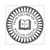 クラシカル アーキテクチャー 木製 モノグラム エクス ライブリスの ラバースタンプ (インプリント)