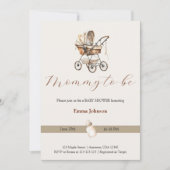 クラシカル オールドファッション ベビーカー 性別 招待状 (正面)