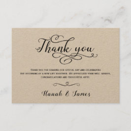 クラシカル サンクス カード - クラフト紙