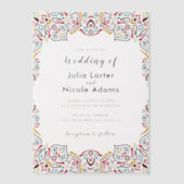 クラシカル　ジオメトリックマンダラパターンウェディング ベラム紙招待状 (正面)