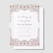 クラシカル　ジオメトリックマンダラパターンウェディング ベラム紙招待状 (オフセット)