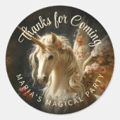 クラシカル フローラル フォレスト フェアリー ユニコーン ステーショナリー ラウンドシール (正面)