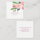 クラシカル モダン ロマンティック 水彩 花柄 ホワイト スクエア名刺 (正面/裏面)