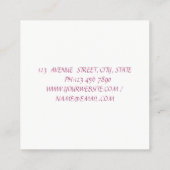 クラシカル モダン ロマンティック 水彩 花柄 ホワイト スクエア名刺 (裏面)