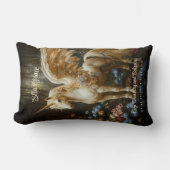 クラシカル ヴィンテージ ペガサス 翼のユニコーン ランバークッション (正面)