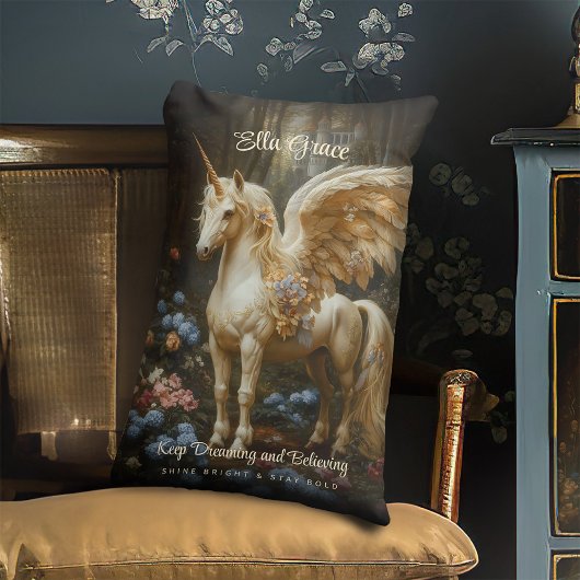 クラシカル ヴィンテージ ペガサス 翼のユニコーン ランバークッション