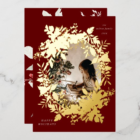 クラシカルHoliday Beres写真 箔招待状 (正面/裏面)