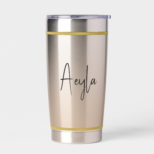 クラシシッエレガントクモダンシャンパンパーソナライズされた 保温保冷タンブラー (左面)