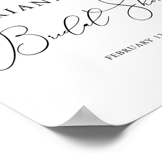 クラシシックミニマリストブライダルシャワーへようこそ ポスター (角)